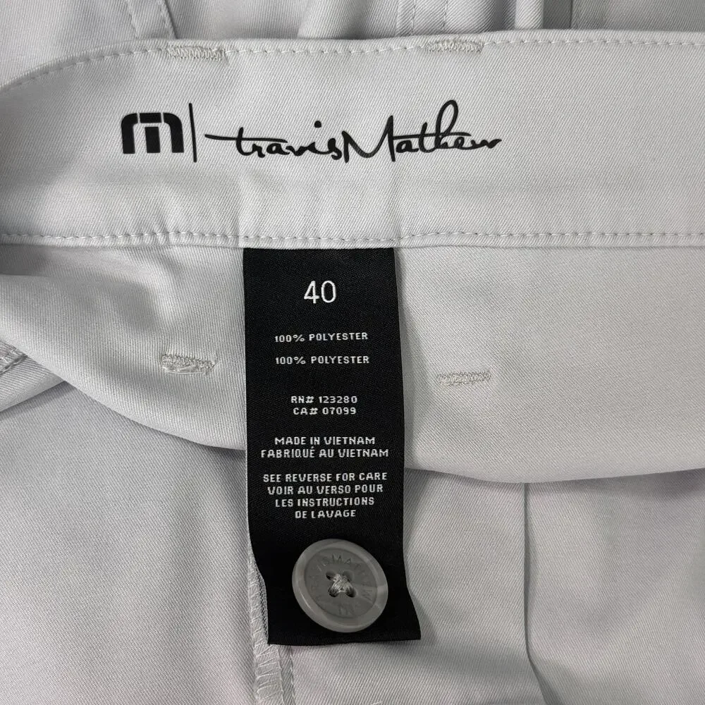Travis Mathew Pants Mens 40 X 32 Golf Khakis Straight Leg Activewear Light Grey